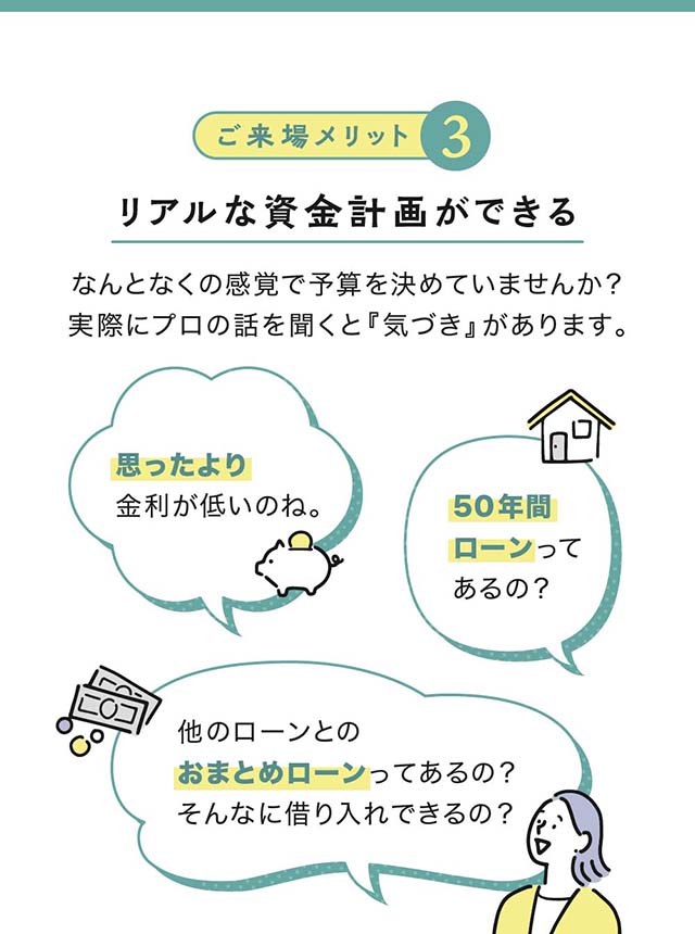 【ご来場メリット3】リアルな資金計画ができる